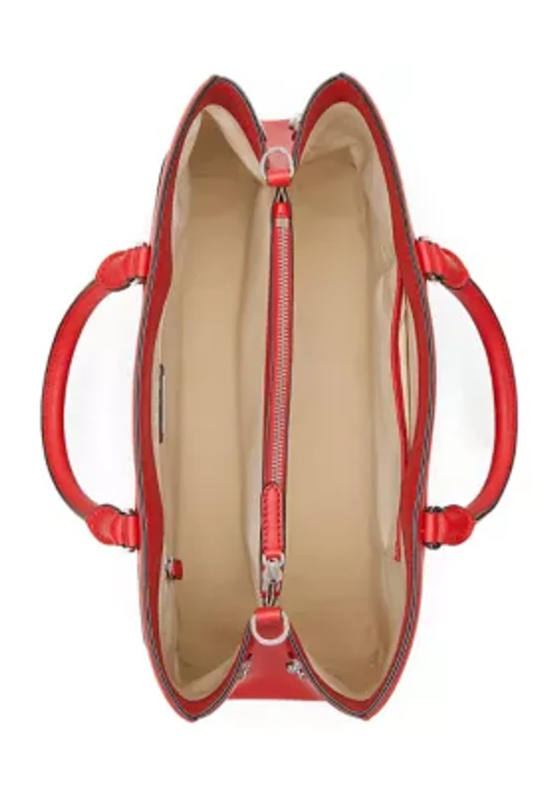 Crosshatch Leather Large Hanna Satchel