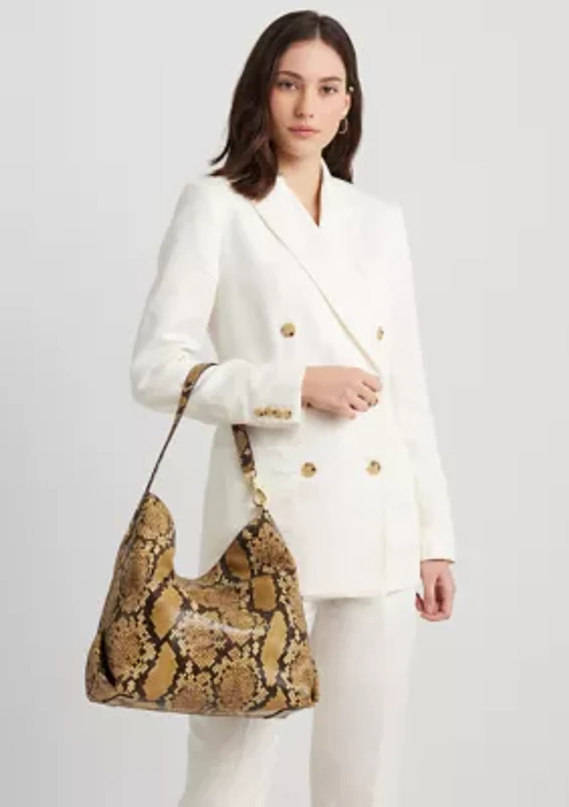 Faux Snakeskin Large Kassie Shoulder Bag