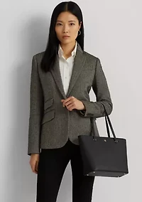 Crosshatch Leather Medium Karly Shopper Tote