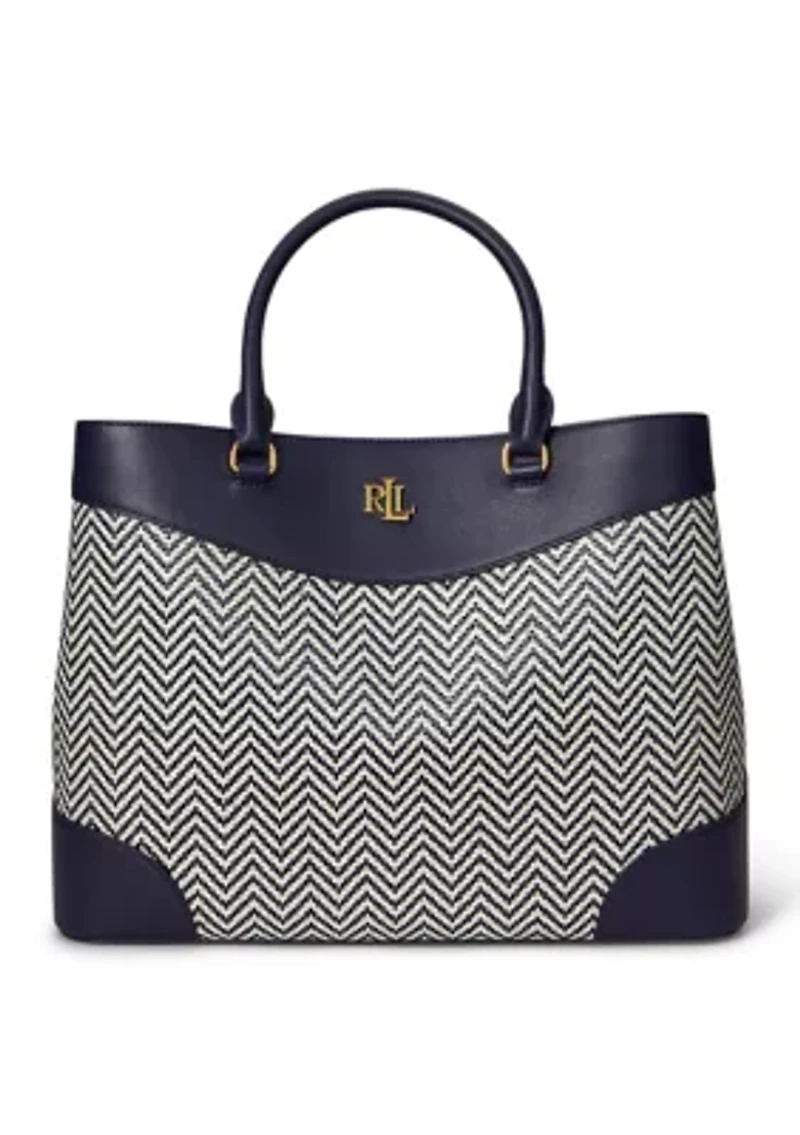 Houndstooth Woven Large Marcy Satchel