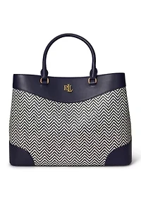 Houndstooth Woven Large Marcy Satchel