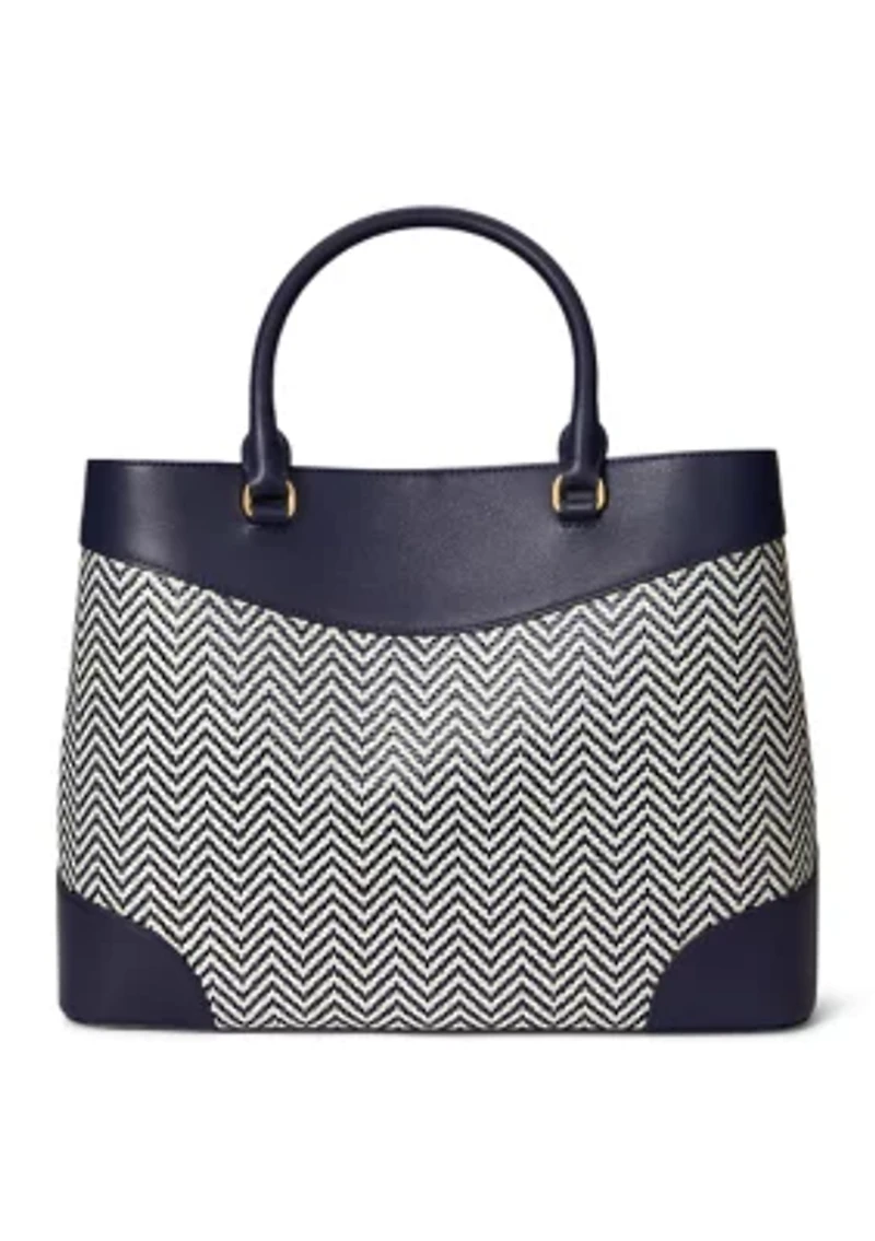 Houndstooth Woven Large Marcy Satchel