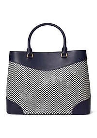 Houndstooth Woven Large Marcy Satchel