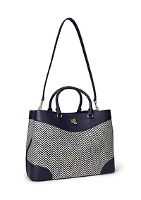 Houndstooth Woven Large Marcy Satchel