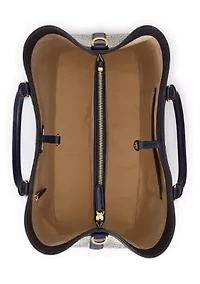 Houndstooth Woven Large Marcy Satchel