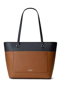 Striped Leather Medium Karly Tote Bag
