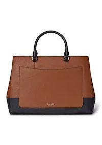 Striped Leather Large Hanna Satchel