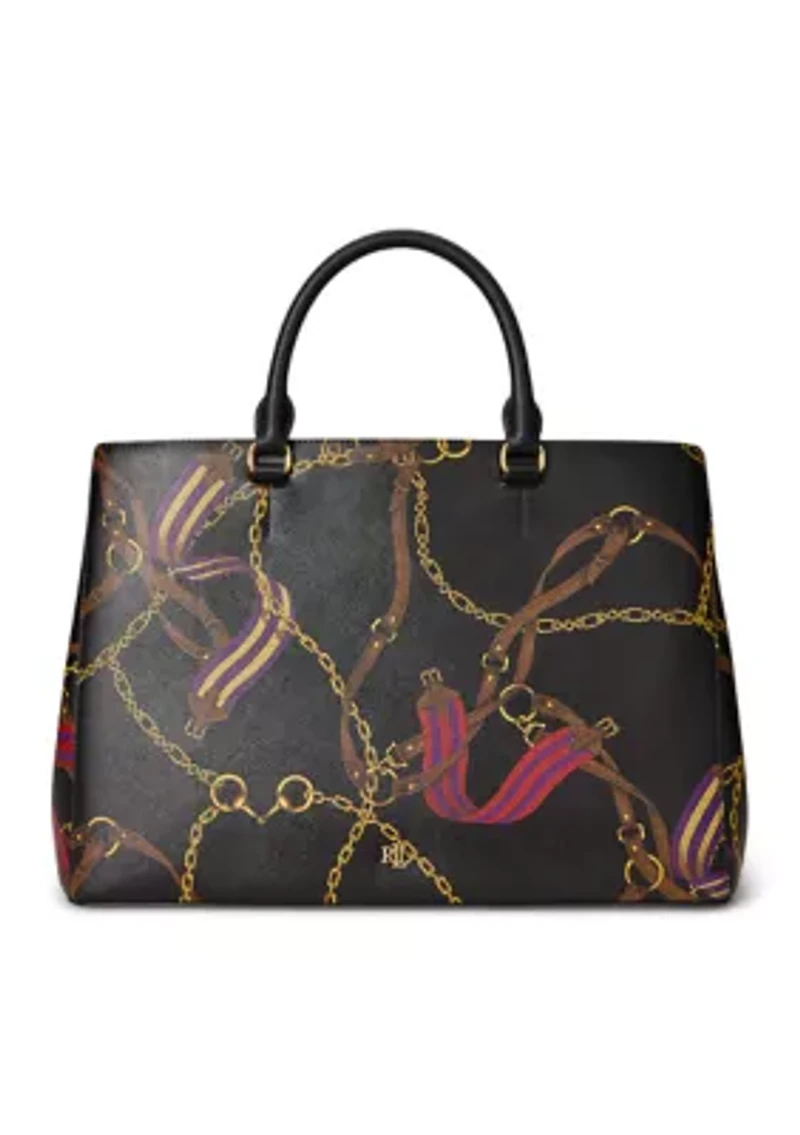 Plaid Leather Large Hanna Satchel