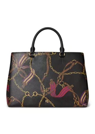 Plaid Leather Large Hanna Satchel