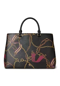 Plaid Leather Large Hanna Satchel