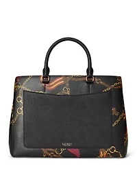 Plaid Leather Large Hanna Satchel