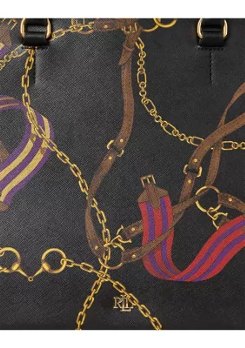 Plaid Leather Large Hanna Satchel