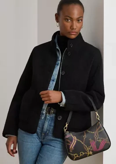 Pinstripe Leather Medium Danni Bag