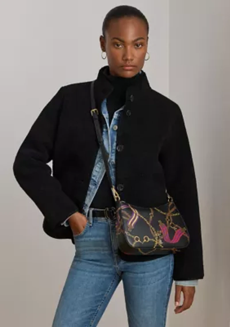 Pinstripe Leather Medium Danni Bag