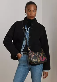 Pinstripe Leather Medium Danni Bag