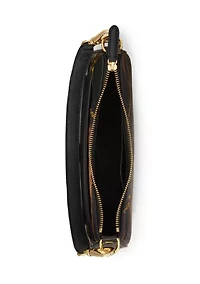 Pinstripe Leather Medium Danni Bag