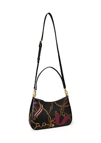 Pinstripe Leather Medium Danni Bag