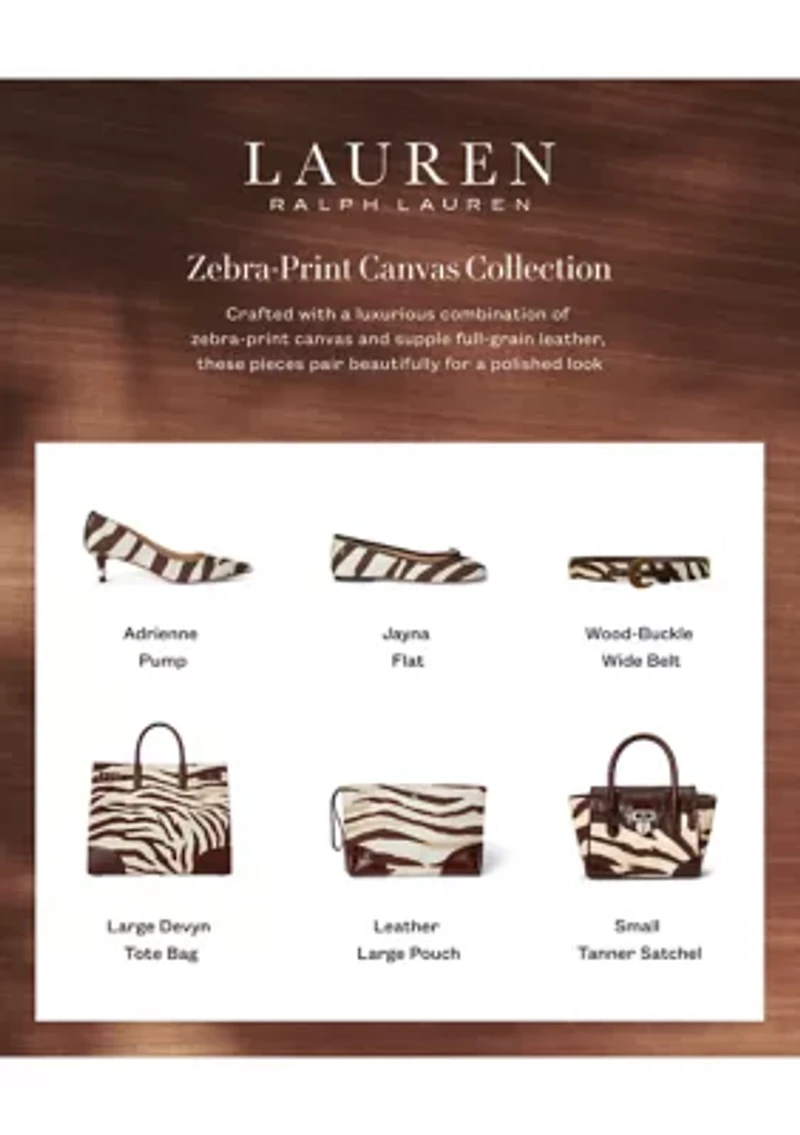 Zebra-Print Canvas Large Devyn Tote Bag