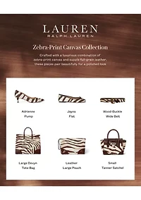 Zebra-Print Canvas Large Devyn Tote Bag
