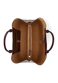 Embossed Leather Large Marcy Satchel