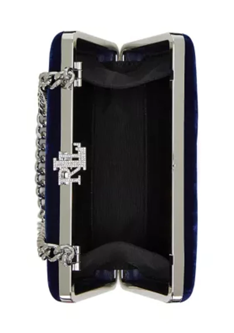 Pavé Logo Velvet Small Franki Clutch