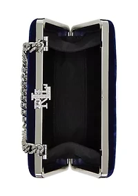 Pavé Logo Velvet Small Franki Clutch