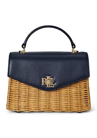 Rattan & Leather Small Farrah Satchel