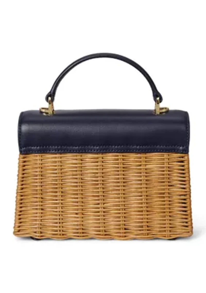 Rattan & Leather Small Farrah Satchel