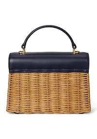 Rattan & Leather Small Farrah Satchel