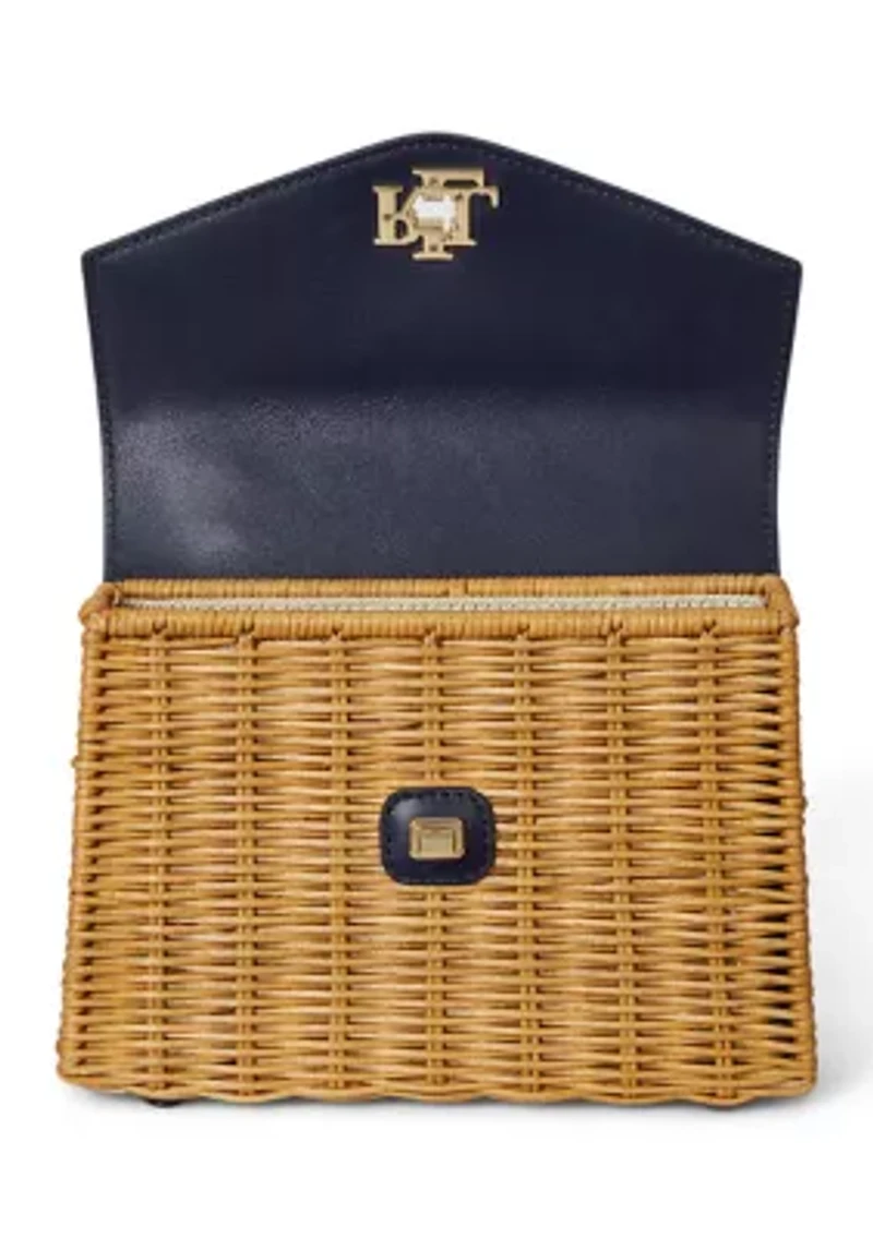 Rattan & Leather Small Farrah Satchel