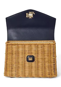 Rattan & Leather Small Farrah Satchel