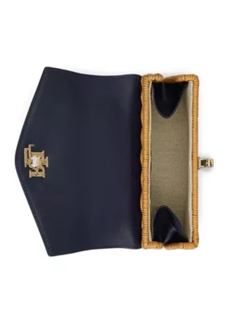 Rattan & Leather Small Farrah Satchel