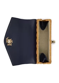 Rattan & Leather Small Farrah Satchel