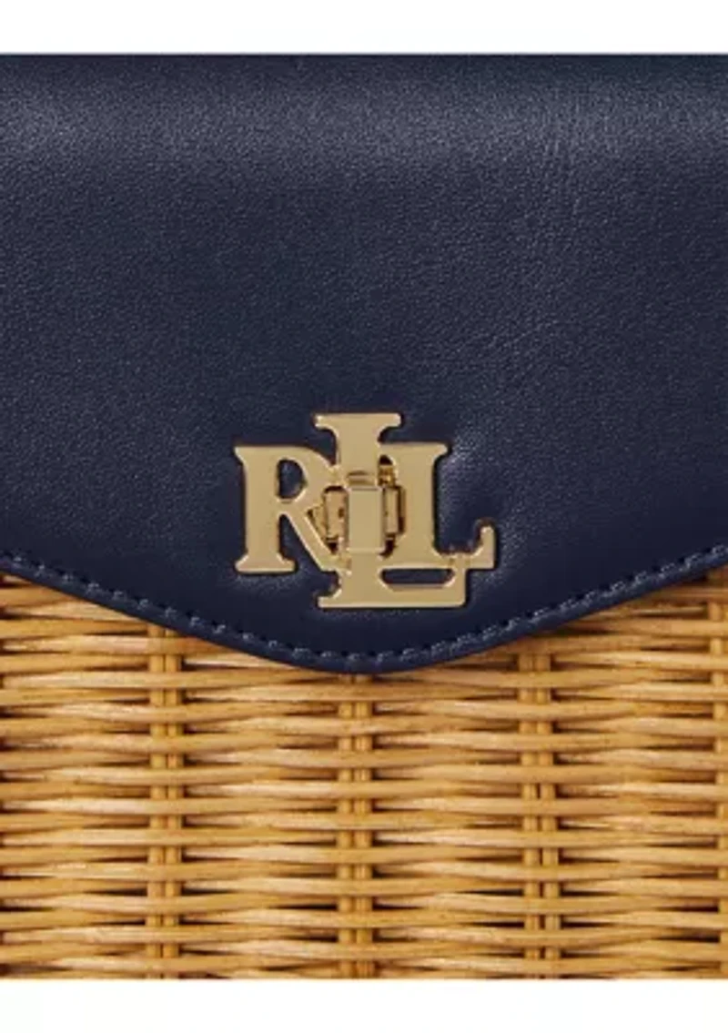 Rattan & Leather Small Farrah Satchel