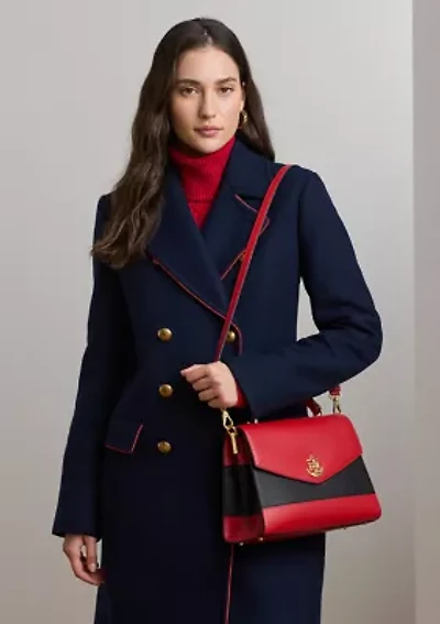 Two-Tone Leather Medium Farrah Satchel