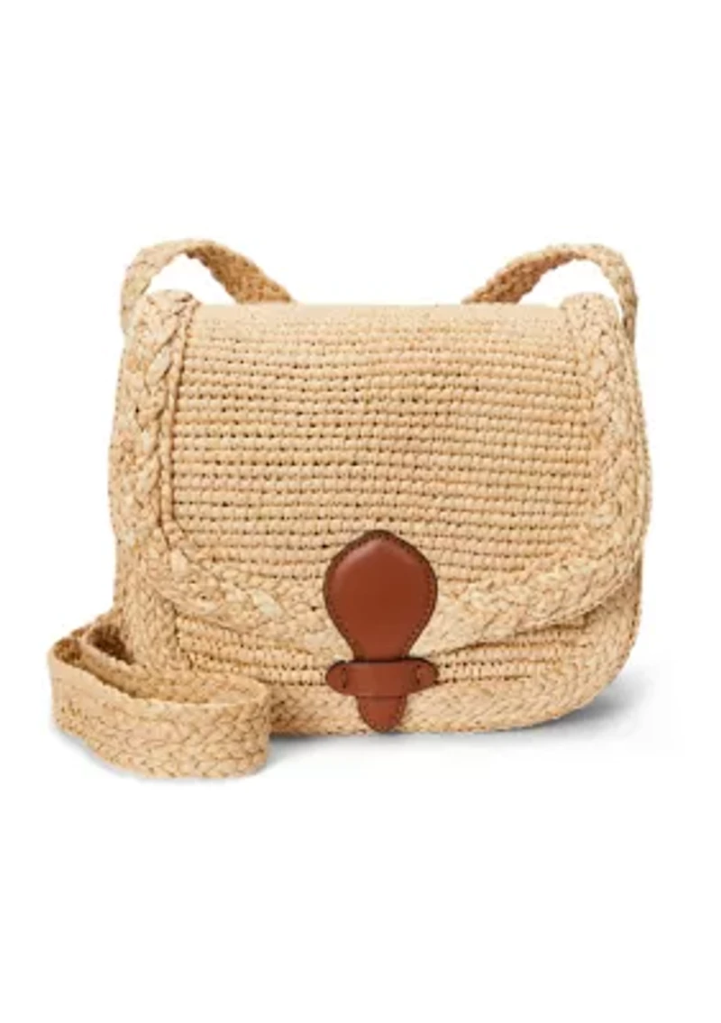 Raffia Medium Colbie Messenger Crossbody
