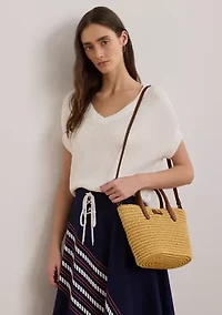 Woven Straw Medium Brie Tote Bag