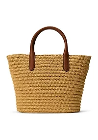 Woven Straw Medium Brie Tote Bag
