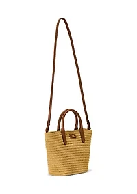 Woven Straw Medium Brie Tote Bag