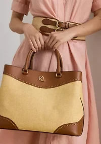 Straw & Leather Large Marcy Satchel