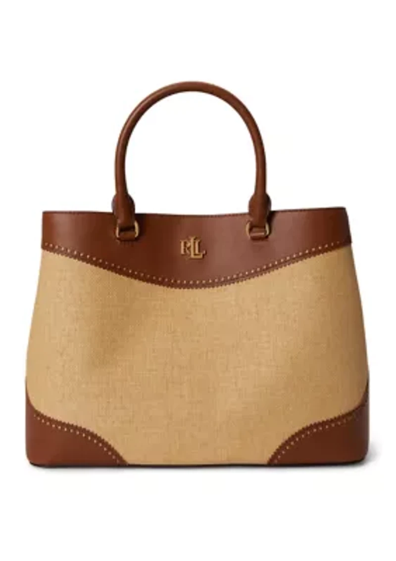 Straw & Leather Large Marcy Satchel