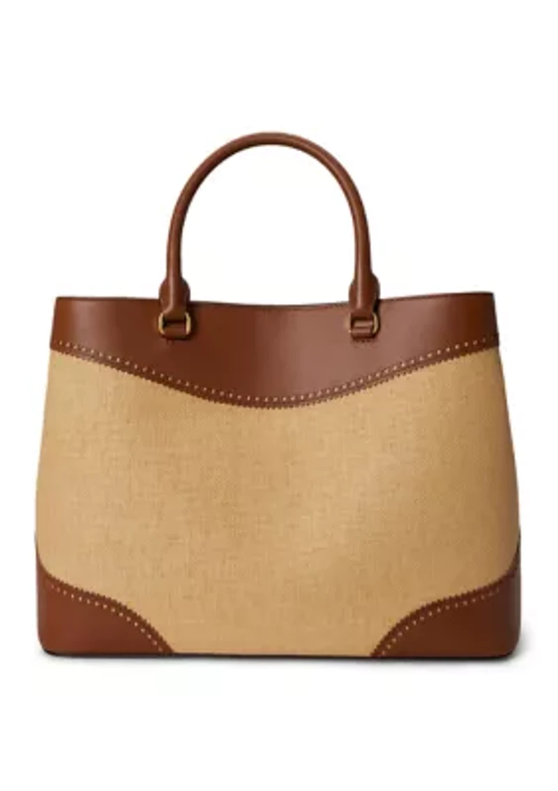 Straw & Leather Large Marcy Satchel