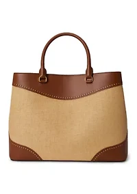 Straw & Leather Large Marcy Satchel