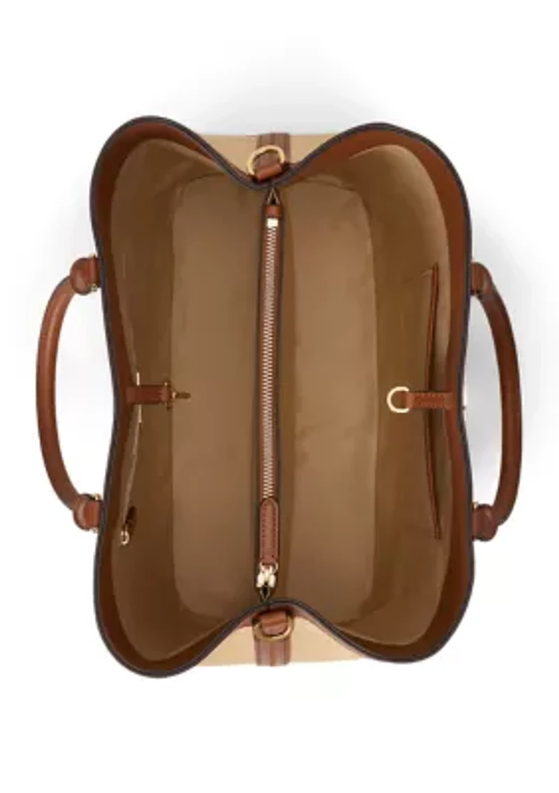 Straw & Leather Large Marcy Satchel