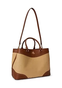 Straw & Leather Large Marcy Satchel