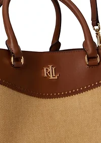 Straw & Leather Large Marcy Satchel