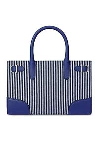 Striped Canvas Small Devyn Tote Bag