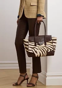 Zebra Print Canvas Large Tanner Satchel