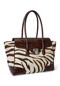 Zebra Print Canvas Large Tanner Satchel