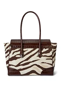 Zebra Print Canvas Large Tanner Satchel